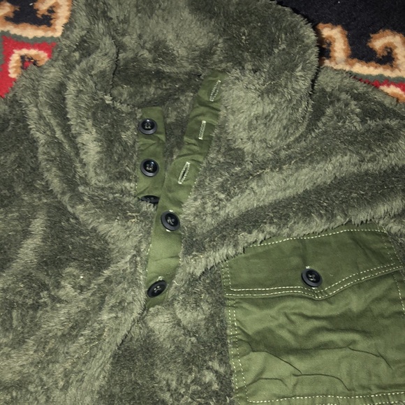 Men's Lightweight Synchilla 3/4 button Fleece Pullover forest green size XXL - Picture 7 of 7